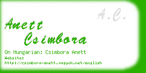 anett csimbora business card